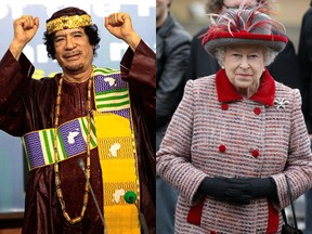 Reuters / Ismail Zitouny (Gaddafi) and Chris Jackson / WPA Pool/Getty Images (Queen)