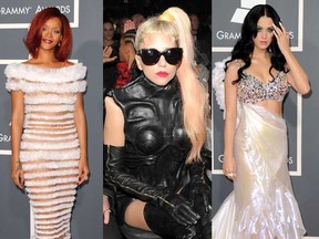 Rihanna, Lady Gaga and Katy Perry at the 2011 Grammy Awards.