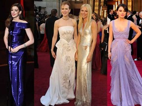 Anne Hathaway, Nicole Kidman, Gwyneth Paltrow and Mila Kunis at the 2011 Academy Awards.
