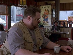 John Goodman enjoying his coffee. As well as his fruitful collaboration with the Coen brothers, which led to his Big Lebowski performance.