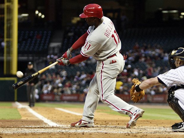 Philadelphia Phillies Jimmy Rollins carries the World Series