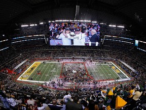 The Green Bay Packers celebrates after they defeated the Pittsburgh Steelers 31-25 in Super Bowl XLV at Cowboys Stadium on February 6, 2011 in Arlington, Texas.