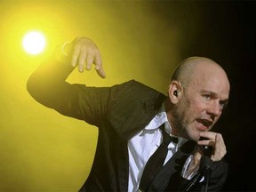 R.E.M. frontman Michael Stipe: still bald, and still singing tenderly.