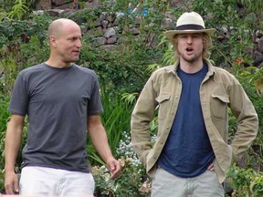 “Let’s go skinny-dipping! Woo!” Celebrity bros Woody Harrelson and Owen Wilson had a dudes night out in Toronto recently.