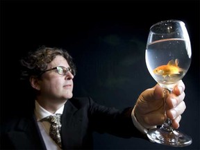 Aha! It’s the ol’ goldfish in the wine glass trick. David Ben’s Natural Magick is borderline miraculous.