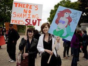 Two marchers in Edmonton's SlutWalk