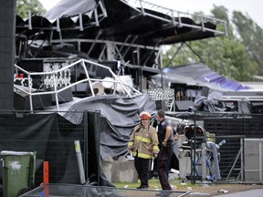 The destroyed Bluesfest stage