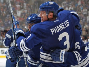 “We’ve got the best fans in hockey. That’s what that shows,” Toronto captain Dion Phaneuf said of the crowd of around 2,000 fans lined up outside RCAF Flyers Arena to see the Maple Leafs.