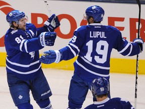 Phil Kessel and Joffrey Lupul have accounted for 32% of the Toronto Maple Leafs total number of goals in the first half of the season.