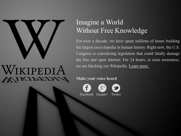 Wikipedia will be offline until 12:00 a.m. ET Thursday.