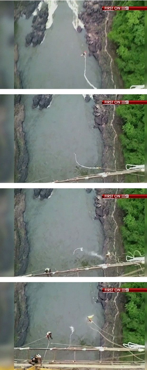 Zambia bungee jump accident over Zambezi River at Victoria Falls a near