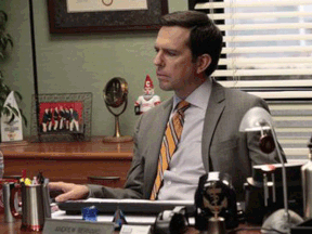 Andy Bernard (Ed Helms) looks for inspiration. Here's hoping he's not looking at NBC's spring lineup.