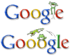 Google's leap year Doodles for 2004, bottom, and 2008