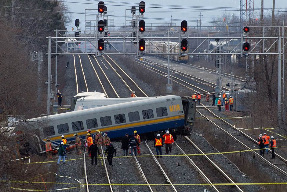 Burlington Via Rail train derailment Photos of the wreckage National