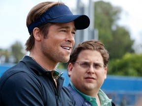 Brad Pitt and Jonah Hill in Moneyball, the Hollywood movie that brought data analytics into the mainstream.