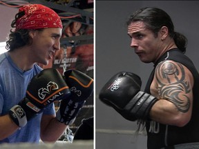 Liberal MP Justin Trudeau, left, is in training for a charity boxing match March 31 against Conservative opponent Patrick Brazeau. Trudeau is driven to show there’s more to him than a celebrated name.
