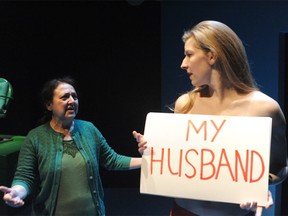 Maria Vacratsis and Maev Beaty star in The Happy Woman, on now at Toronto's Berkeley Street Theatre Downstairs.