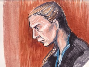 Courtroom sketch by Amanda McRoberts