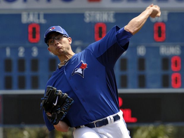 Toronto Blue Jays' iron-man pitcher late arriving for spring training