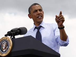 U.S. President Barack Obama speaks after touring the Port of Tampa in Florida.