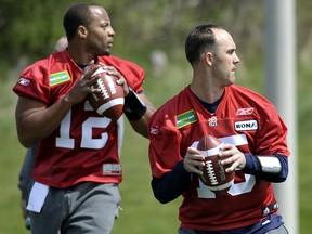 Watching new Argonauts' quarterbacks, starter Ricky Ray, right, and backup Jarious Jackson, at a training session in Mississauga is impressive when considering the futility behind centre in recent years for Toronto.