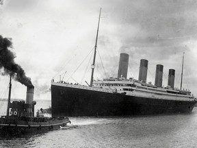 The Titanic leaves Southampton on her ill-fated maiden voyage on April 10, 1912.