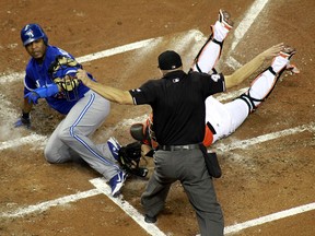 Individually for the Toronto Blue Jays, Edwin Encarnacion, left, leads the Jays on offence with a net Winning Percentage Added of 1.81.