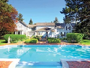 Splish splash! This five-bedroom, five-bathroom Markham home has a 40-foot pool and famous gardens.