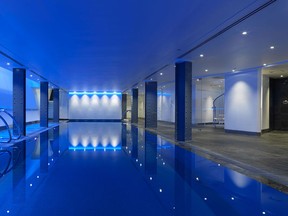 The sleek subterranean pool at One Aldwych features underwater music.