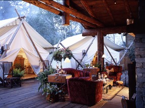 At Clayoquot Wilderness Resort in B.C., campers enjoy tents outfitted with antique furnishings, down duvets and queen-size beds.