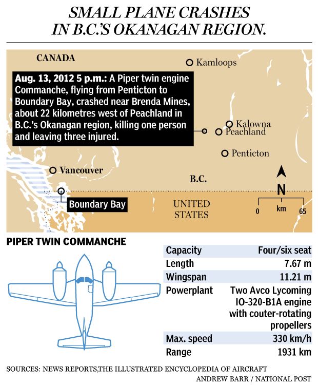 B.C. Plane Crash Kills One, Injured Three Near Brenda Mines | National Post