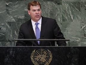 Minister of Foreign Affairs John Baird addresses the UN