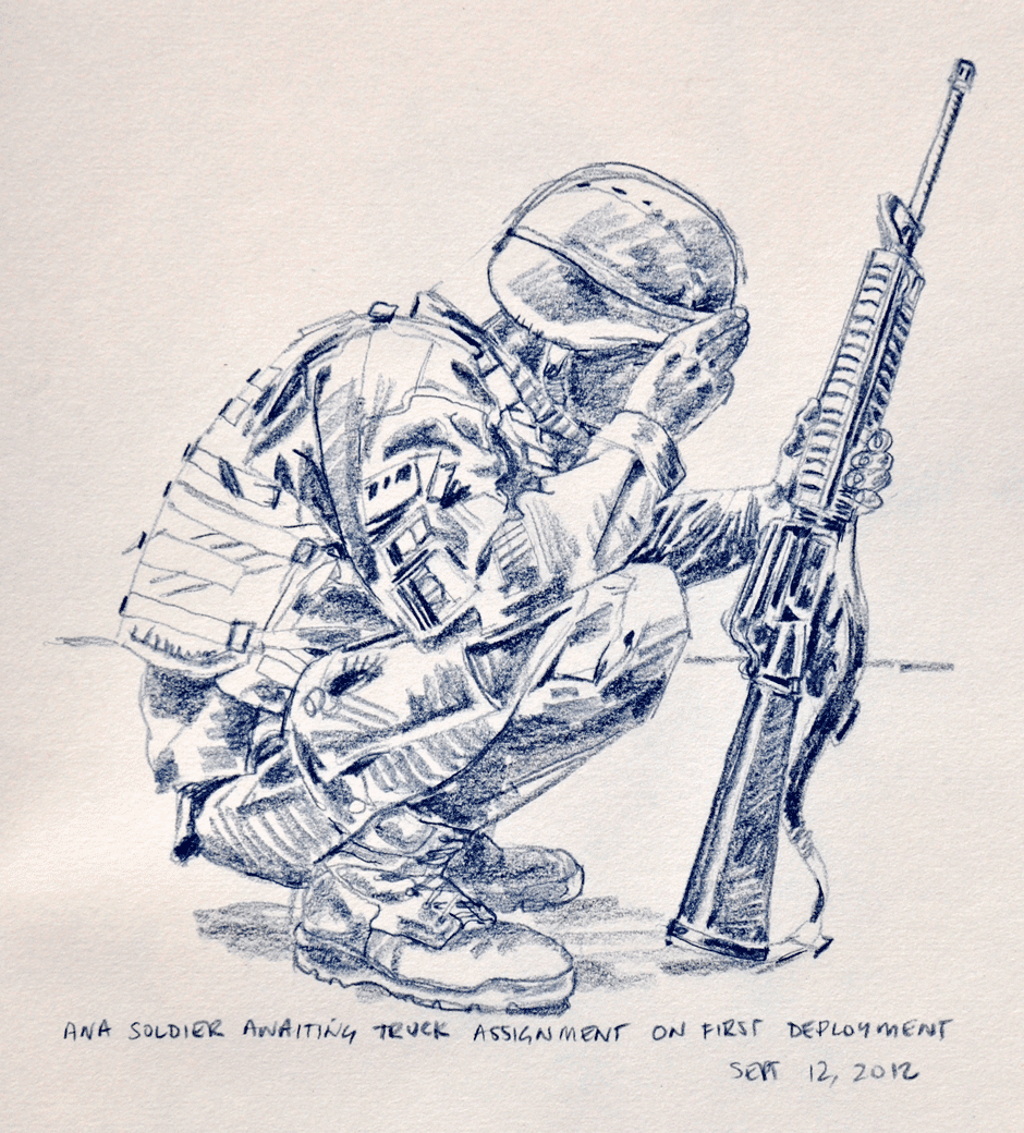 canadian soldiers drawing