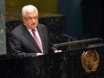Palestinian Authority President Mahmoud Abbas speaks to the United Nations General Assembly before the body votes on a resolution to upgrade the status of the Palestinian Authority to a nonmember observer state Thursday.