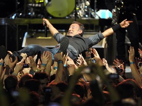 Bruce Springsteen rides the energy of the Vancouver audience on Nov. 26, 2012.