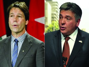 Dr. Eric Hoskins, left, has resigned as minister of children and youth services. Charles Sousa says he has resigned as minister of citizenship and immigration and the minister responsible for the 2015 Pan and Parapan American Games.
Neither confirmed that they were running to succeed Premier Dalton McGuinty, but both hinted at it.