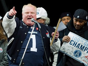 Mayor Rob Ford: who's smiling now, Adam? THE CANADIAN PRESS/Nathan Denette