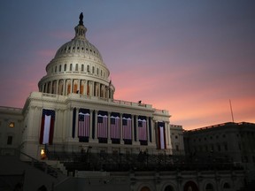 WASHINGTON, DC - JANUARY 21:  The sun rises before the presidential inauguration on the West Front of the U.S. Capitol January 21, 2013 in Washington, DC.  Barack Obama was re-elected for a second term as President of the United States.  (Photo by John Moore/Getty Images)