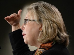 Green Party leader Elizabeth May holds a press conference on Parliament Hill in Ottawa on Thursday November 29, 2012 to outline what she believes to are the key issues for Canada and the world at the latest round of UN climate-change talks. THE CANADIAN PRESS/Sean Kilpatrick