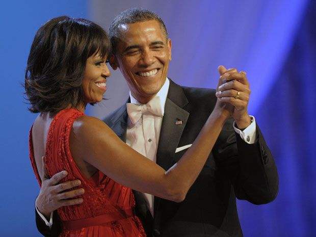 Michelle Obama Is The First Lady In Red Jason Wu At Inauguration Ball ...