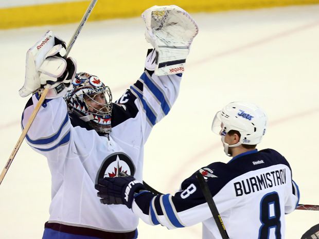  Reebok Dustin Byfuglien Winnipeg Jets NHL Navy Blue