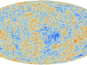 A handout image released on March 21, 2013 by the European Space Agency (ESA) and acquired by ESA’s Planck space telescope shows the most detailed map ever created of the cosmic microwave background –- the relic radiation from the Big Bang –- revealing the existence of features that challenge the foundations of our current understanding of the Universe. The image is based on the initial 15.5 months of data from Planck and is the mission’s first all-sky picture of the oldest light in our Universe, imprinted on the sky when it was just 380,000 years old. AFP PHOTO / ESA–PLANCK COLLABORATION RESTRICTED TO EDITORIAL USE - MANDATORY CREDIT "AFP PHOTO / ESA–PLANCK COLLABORATION" - NO MARKETING NO ADVERTISING CAMPAIGNS - DISTRIBUTED AS A SERVICE TO CLIENTS-/AFP/Getty Images