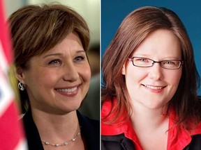 B.C. Premier Christy Clark and former advisor Kim Haakstad, who resigned following a controversy over an ethnic vote courting strategy.