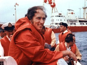 Pierre Trudeau arrives back from a one-week honeymoon tour of the East Coast in 1971.