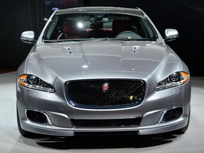 The Jaguar XJ R is unveiled during the first press preview day at the New York International Automobile Show March 27, 2013 in New York. AFP PHOTO/Stan HONDASTAN HONDA/AFP/Getty Images
