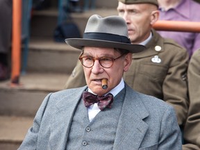 Harrison Ford was required to wear lots of makeup, prosthetics and a fat suit while adopting a stylized accent to define the loquacious, cigar-chomping baseball executive Branch Rickey in '42', the story of Jackie Robinson, the first African-American player in Major League Baseball.