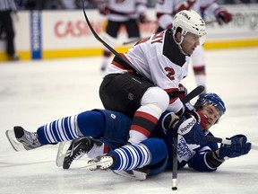 Devils fans throw trash after third disallowed goal vs. Maple Leafs
