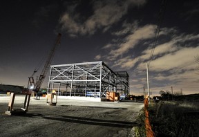 MISSISSAUGA, ON: NOVEMBER 21, 2011 --   The dormant construction site of a power plant in Mississauga, Ontario, Monday evening, November 21, 2011.  The Ontario Liberals have reached an agreement with Greenfield Power to stop the construction of the gas-fired power plant. (Aaron Lynett / National Post) (For Toronto story by Peter Kuitenbrouwer) //NATIONAL POST STAFF PHOTO