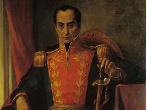A painting of Simon Bolivar.