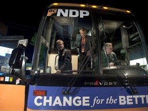 BC NDP leader Adrian Dix makes a campaign stop in Langley, B.C. Tuesday, May 14, 2013. British Columbians will go to the polls May 14th. THE CANADIAN PRESS/Jonathan Hayward